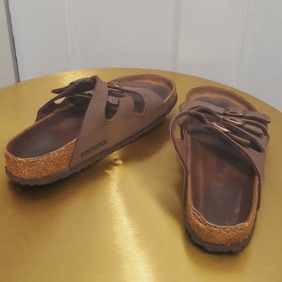 Birkenstock Men Brown Leather Strappy Sandals Size 39 ?✌️ main image 8